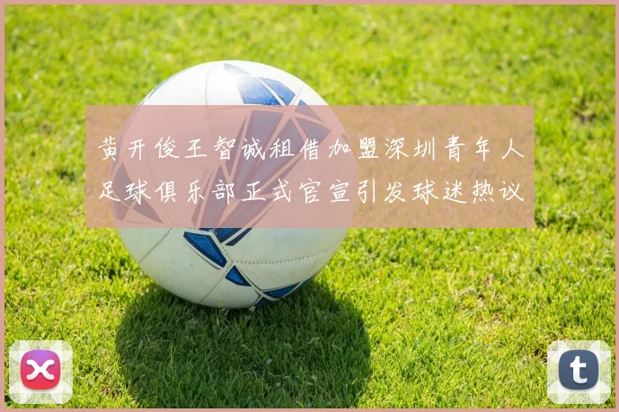 黄开俊王智诚租借加盟深圳青年人足球俱乐部正式官宣引发球迷热议